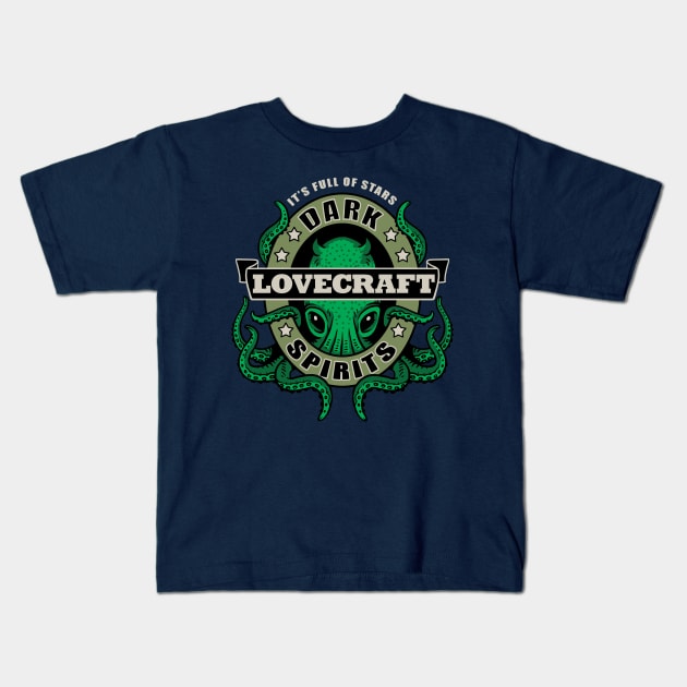 Lovecraft Dark Spirits Kids T-Shirt by rebekie.b